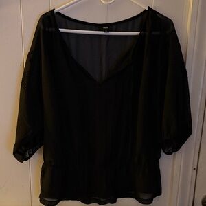 Mossimo Supply Co. Black Sheer Blouse